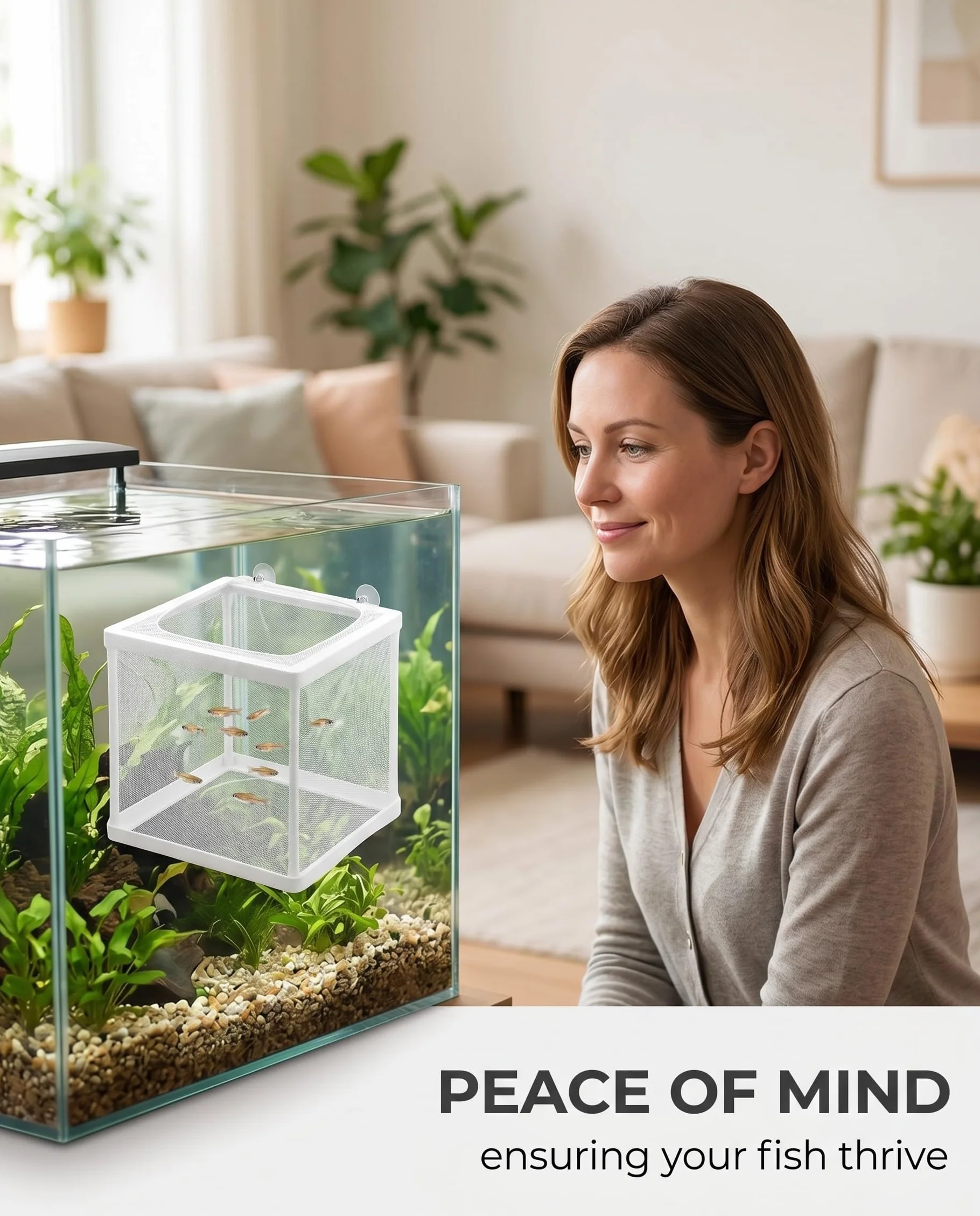 Boîte d’Élevage de Poissons, Aquarium Incubateur Filet, Séparation et Isolation pour Poisson Bébé