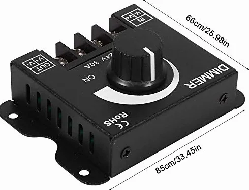 Aftertech 12V 24V 30A Power Dimmer 720W MAX Potentiomètre Manuel Bande LED