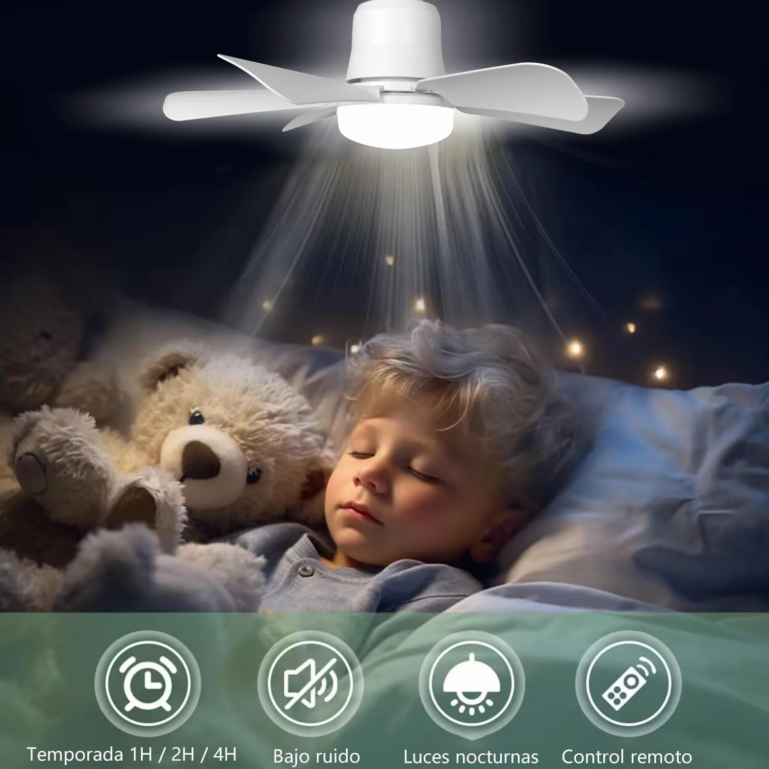 Himmel Ventilateur Plafond avec Lumière 30W Dimmable LED 3 Vitesses 6 Pales Blanc