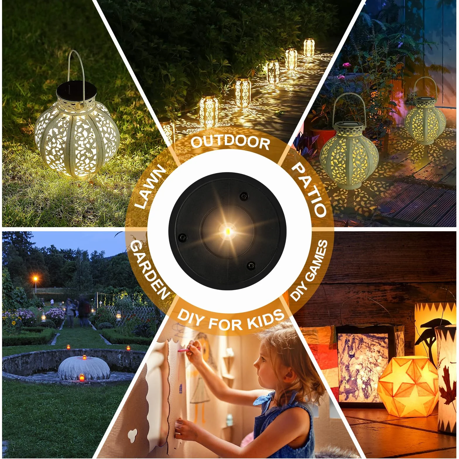 Lampes de Rechange Solaires 4 Pièces Couvercles LED pour Lanternes Jardin 7cm