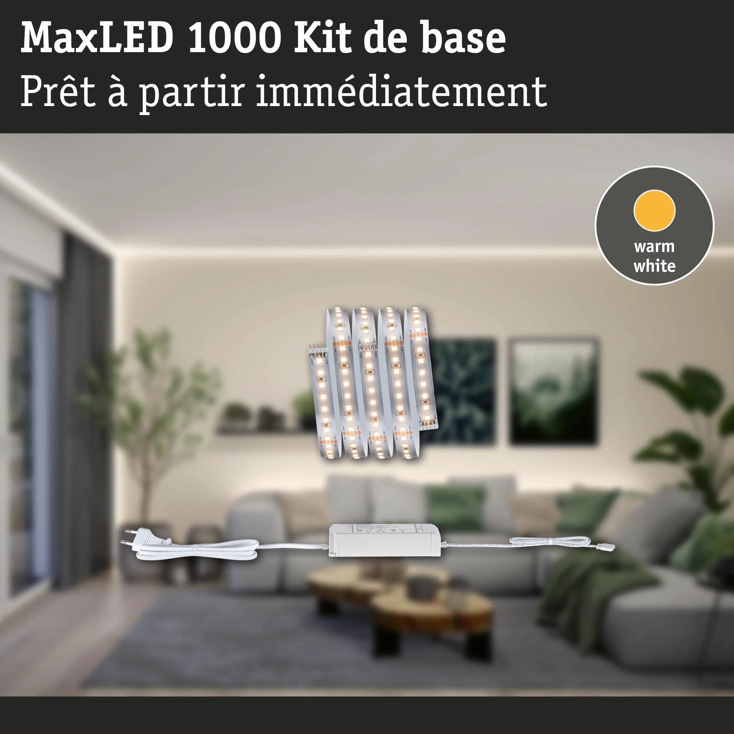 Paulmann MaxLED 1000 Strip LED Blanc chaud Kit de base 1,5m 11W 1100lm/m 2700K
