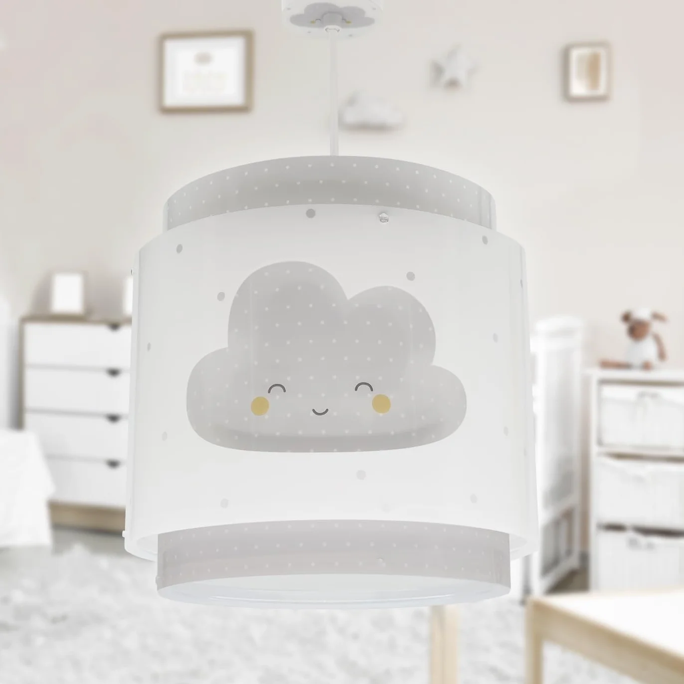 Dalber Lampe Suspension Enfant Baby Dreams Nuage Gris, lustre chambre enfant E27