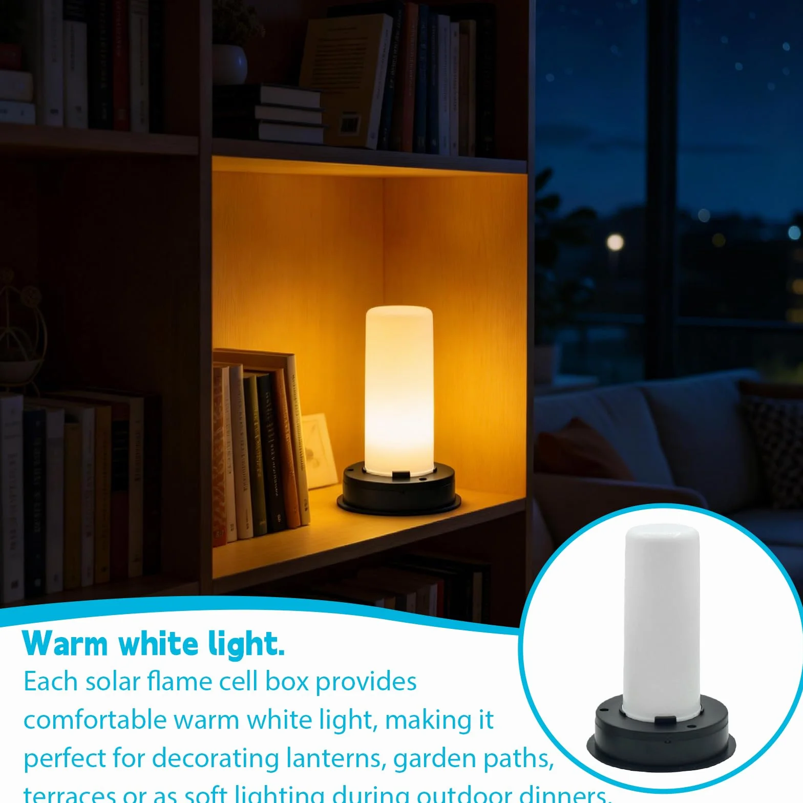 Lampes solaires de rechange avec effet flamme LED étanches 8,5 cm Lot de 4