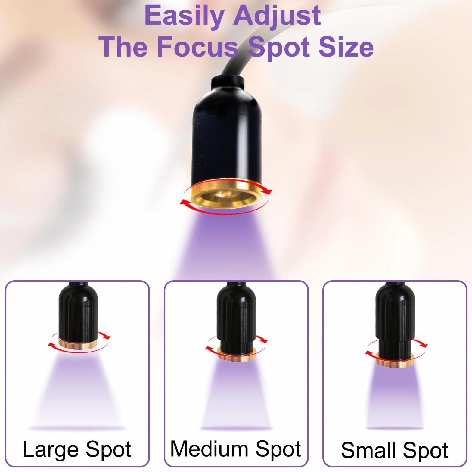 Lampe UV à Cils 10W 2 en 1 avec Interrupteur à Pédale, Durcissement Rapide 2-3 Secondes, Col de Cygne Flexible 360°, Taille de Spot Réglable Noir