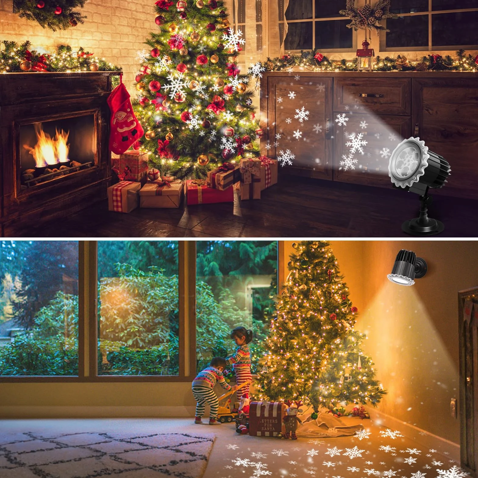 Projecteur Noël Extérieur LED 3D Flocon de Neige Étanche IP65 Décoration Lumière Effet Chute de Neige