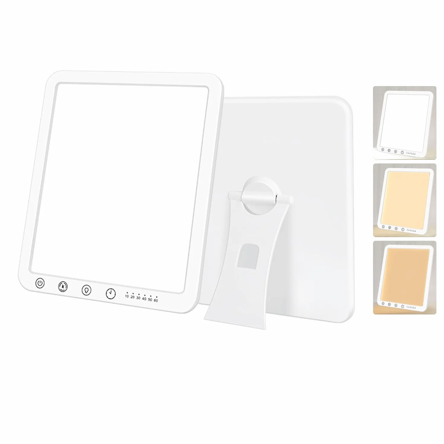 Lampe de Luminothérapie 15000 Lux, Simulation Lumière du Jour, Sans UV, 3 Températures de Couleur, 5 Niveaux de Luminosité, 6 Minuterie