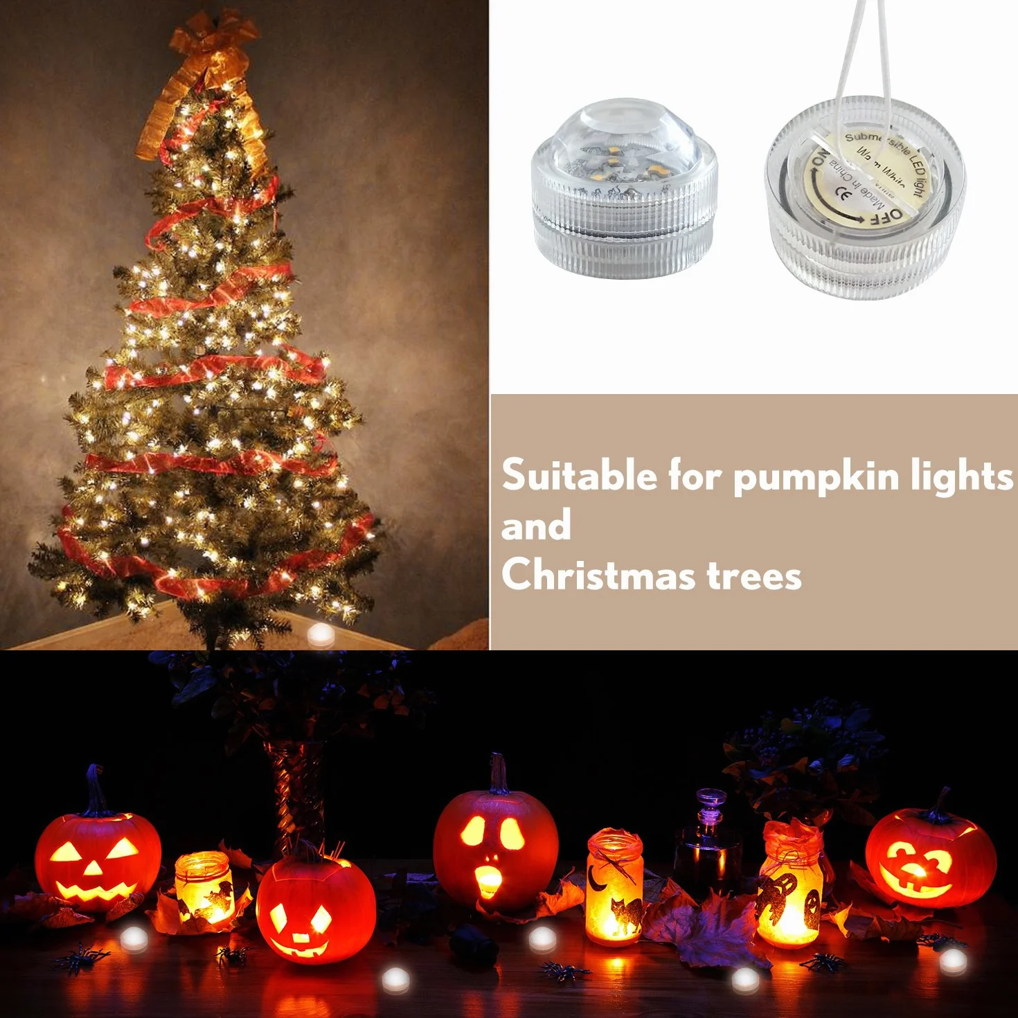Bougies LED Vacillante Sans Flamme Lampes sous-marines LED Éclairage Submersible Blanc Chaud 12pcs