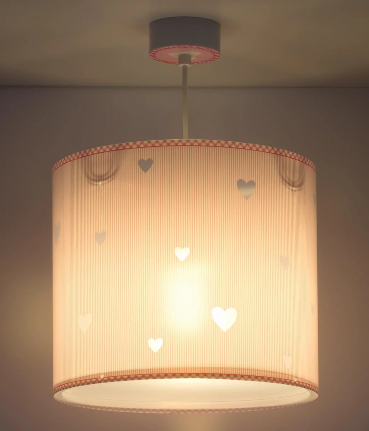 Dalber Lampe Suspension Plafonnier Enfants Sweat Dreams Pink Cœurs Rose E27