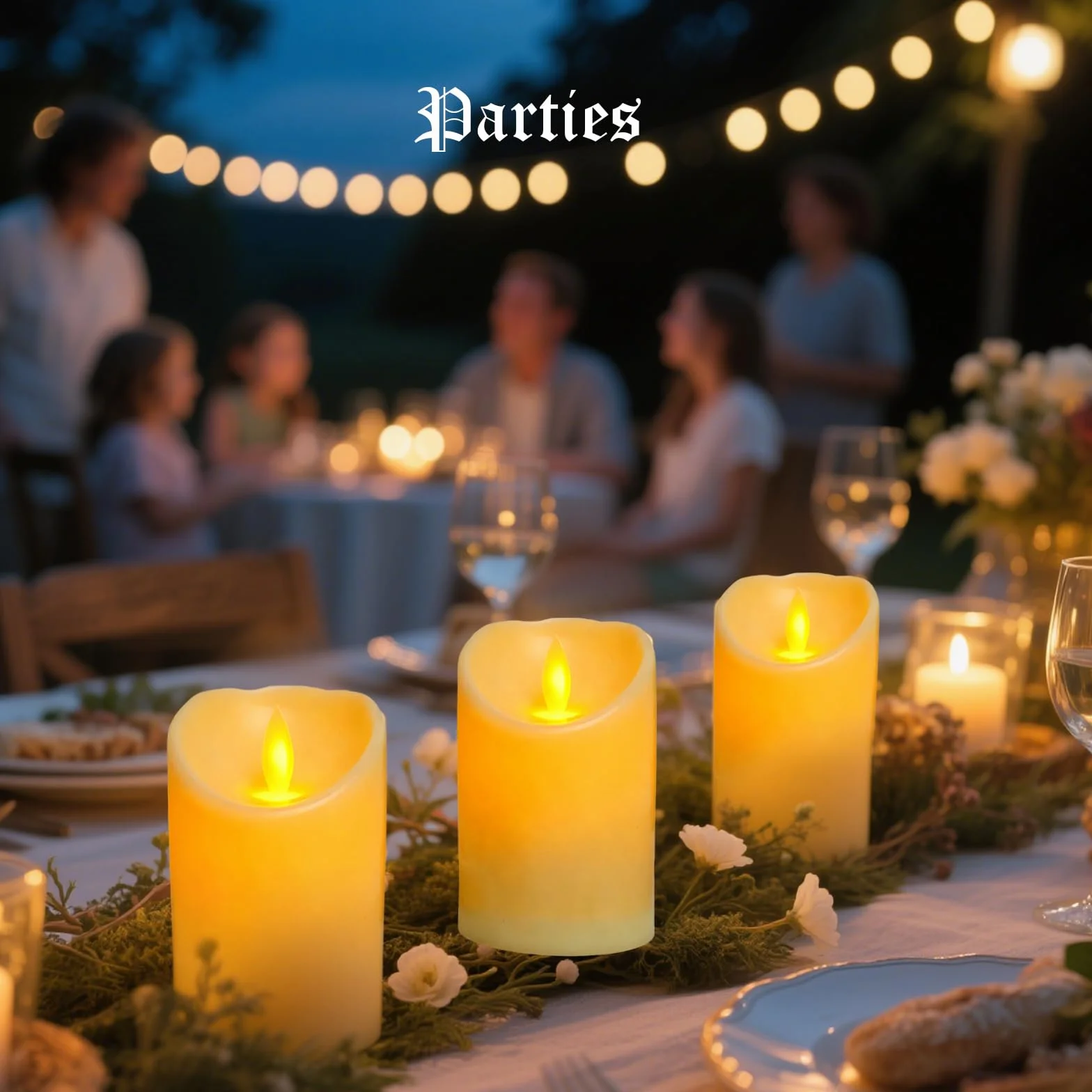 Bougies LED Sans Flamme 24 Pièces, Fonctionnement à Piles, Petites Bougie Chauffe-plat Électrique pour Noël