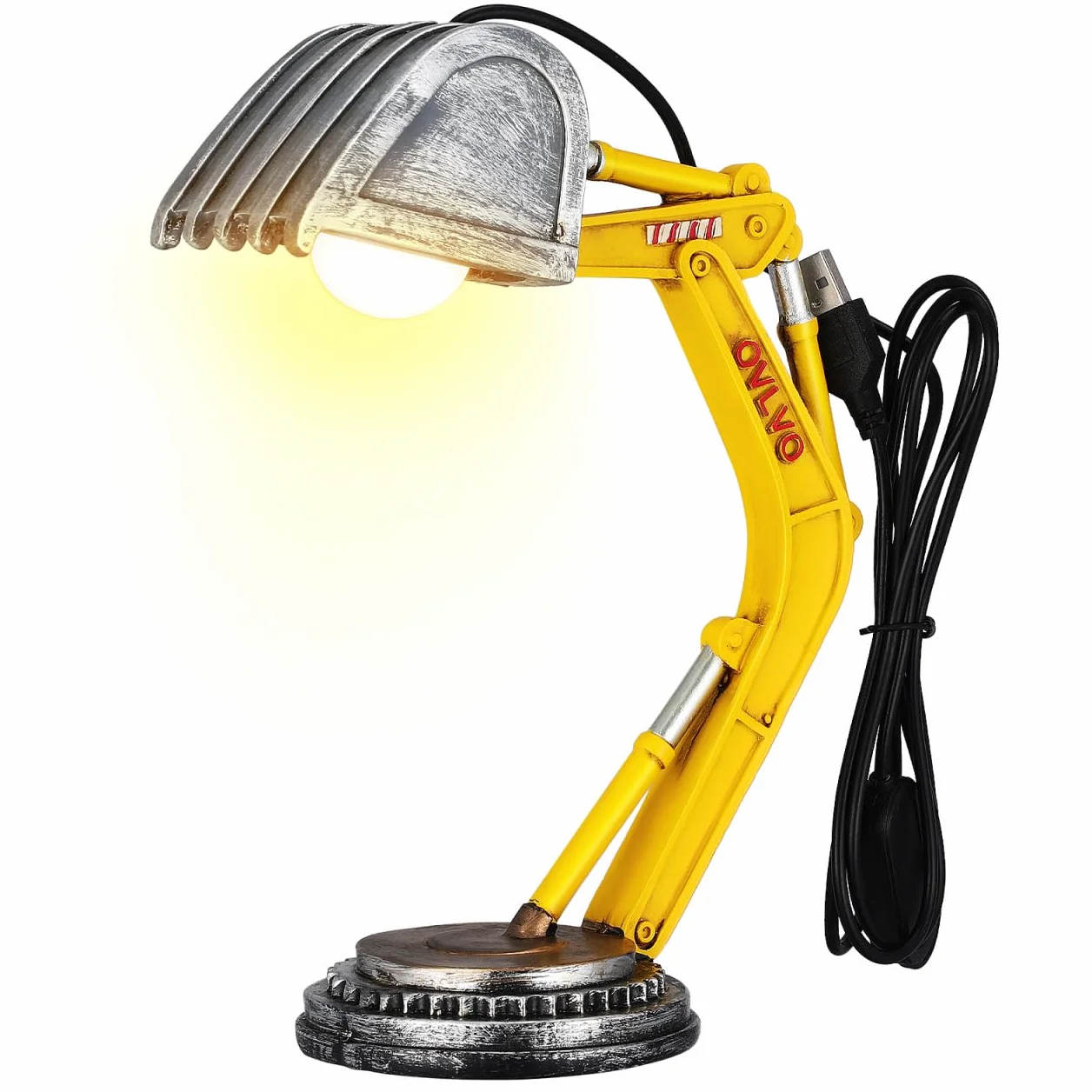 Lampe Pelleteuse Résine USB 21 cm Veilleuse Enfant Décoration Chambre