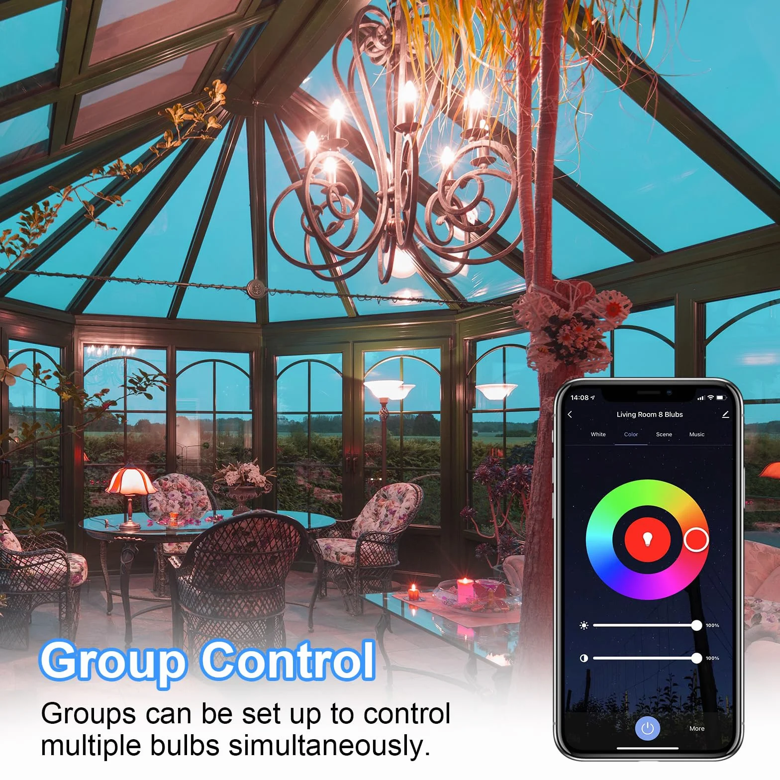 ANTELA Ampoule Connectée E27 C37 4,9W 470LM LED Intelligente RGB+CCT 2700K-6500K Compatible Alexa Google Home 4PCs