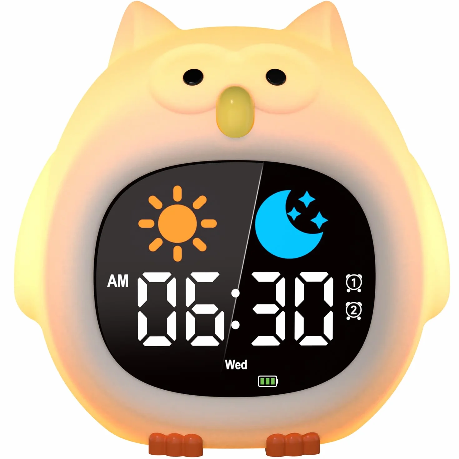 YISSVIC Réveil Enfant Éducatif avec Alarme Lumineuse 7 Couleurs 10 Chansons Hibou