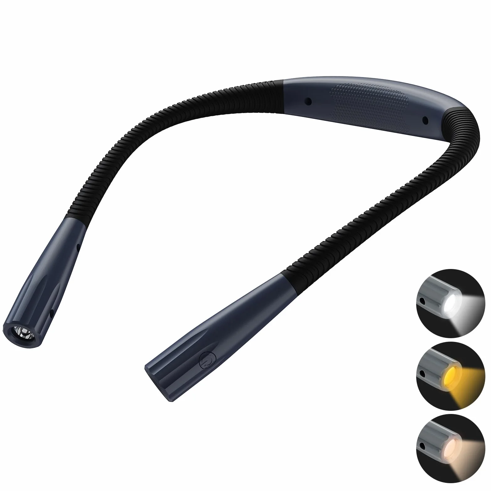 KEWUZY Lampe de Lecture de Cou Rechargeable, 3 Couleurs 3 Niveaux Luminosité Réglables, Bras Pliables, Mémoire, Longue Durée, pour Lecture Tricoter Camping
