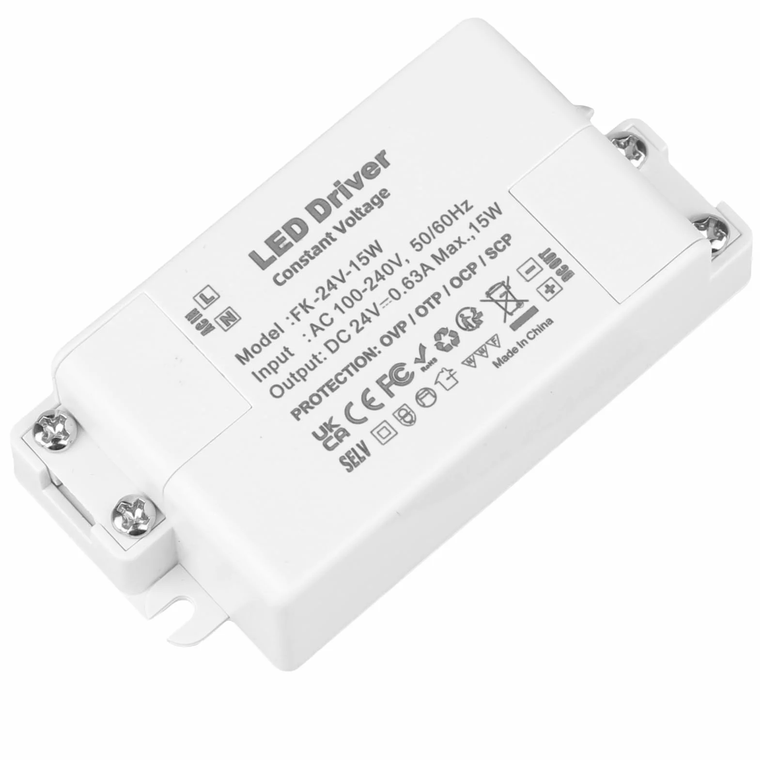 Transformateur LED 24V 15W 630mA Non Dimmable pour Bandes Lampes MR16 G4 GU5.3