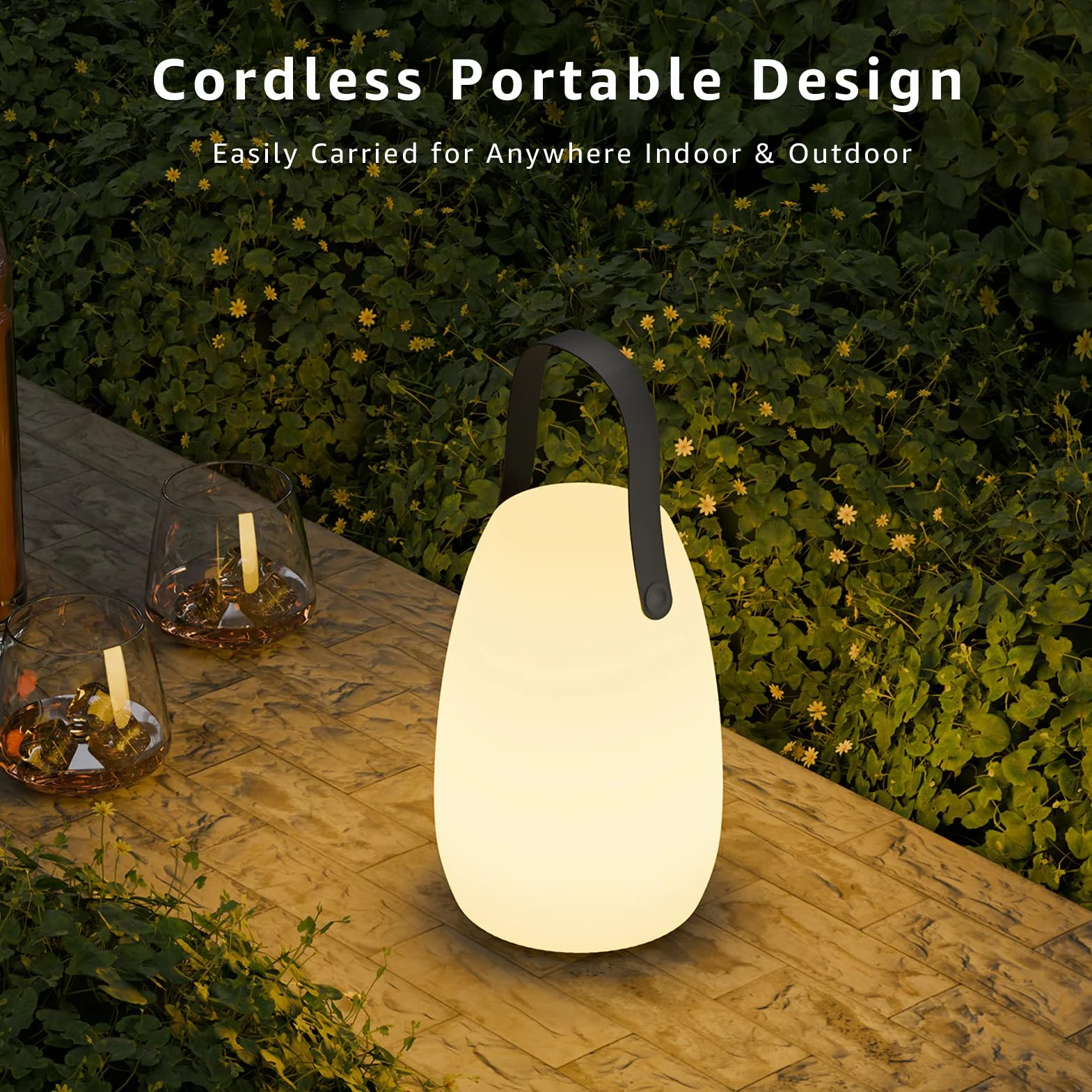 Lampe de Table Extérieur IP44 Étanche 8 Couleurs Dimmable Télécommande Blanc Chaud Terrasse Jardin