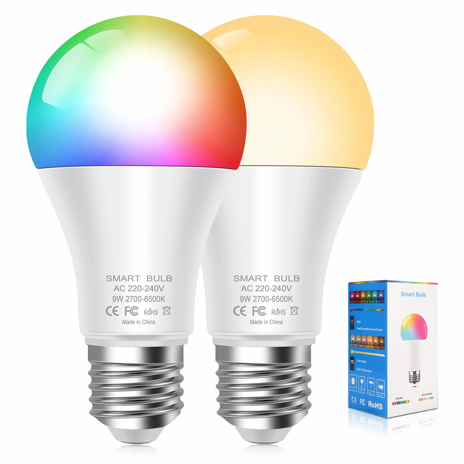 Ampoule Connectée WiFi Dimmable LED E27 Compatible Alexa Google Assistant
