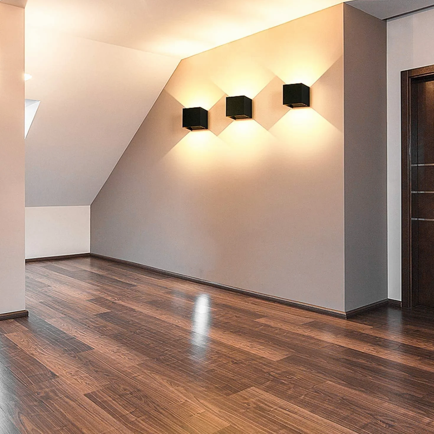 Ledmo 12W 3000K IP65 Applique Murale Intérieur Extérieur Noir Angle Réglable