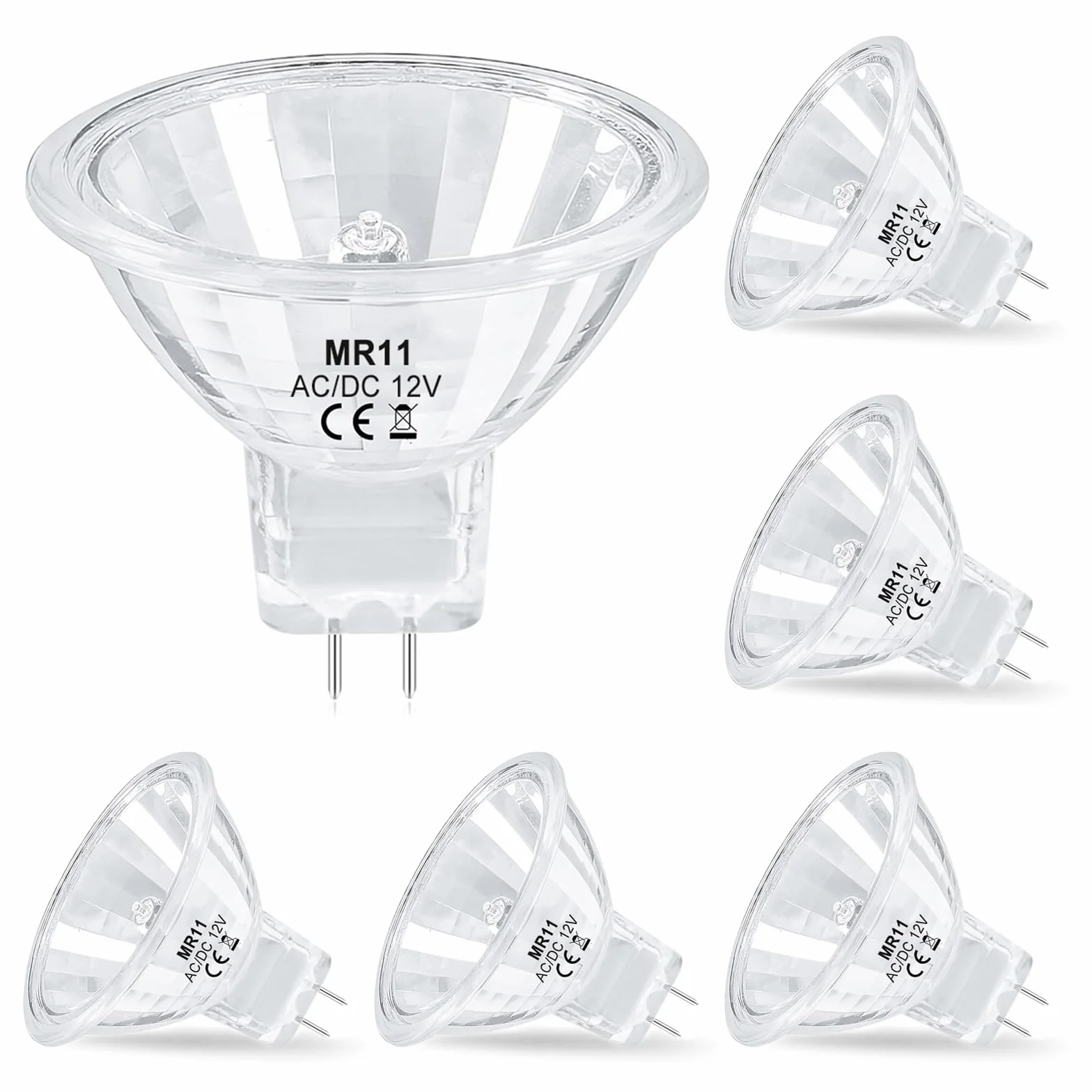 Ampoule Halogène MR11 GU4 12V 20W 35mm Dimmable Blanc Chaud 2700K Lot de 6