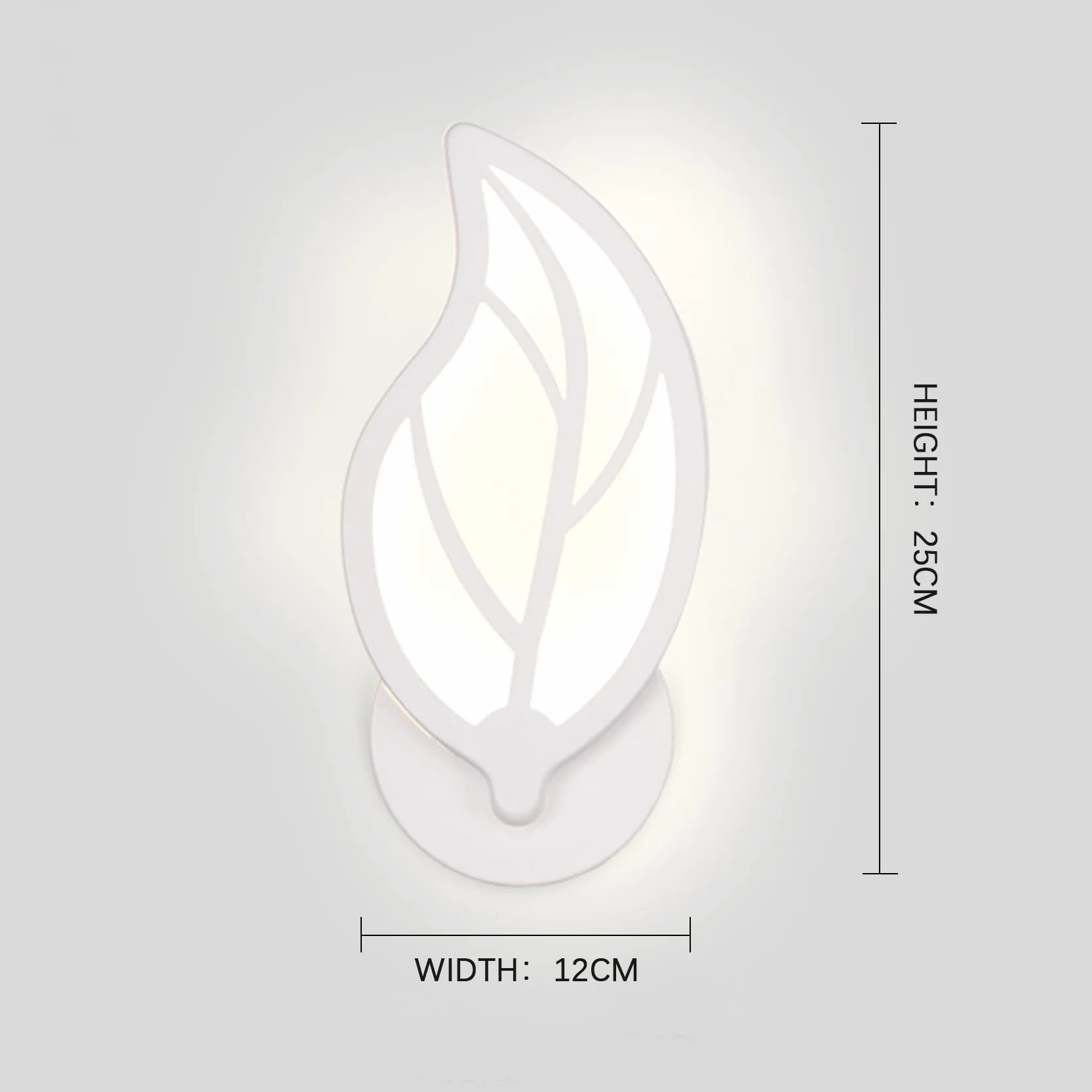 Applique Murale LED Acrylique 12W Blanche Forme Feuille Art Deco Salon Chambre Chevet