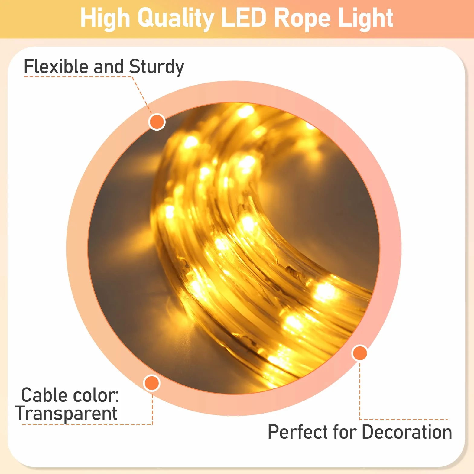 Sonnewelt Tube Lumineux Extérieur 30M 720LED 8 Modes Guirlande Lumineuse IP44 Blanc Chaud