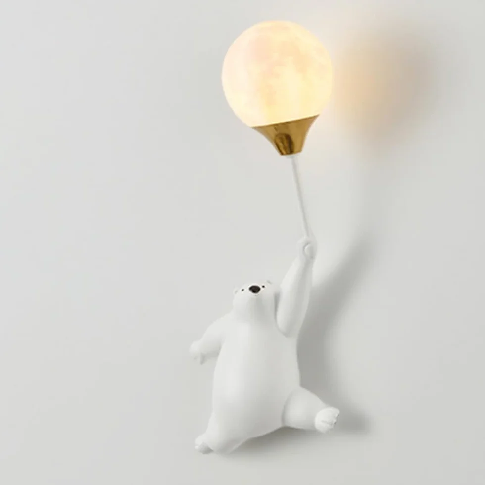 Applique murale ours dessin animé ballon G9 câblée chambre enfant décoration