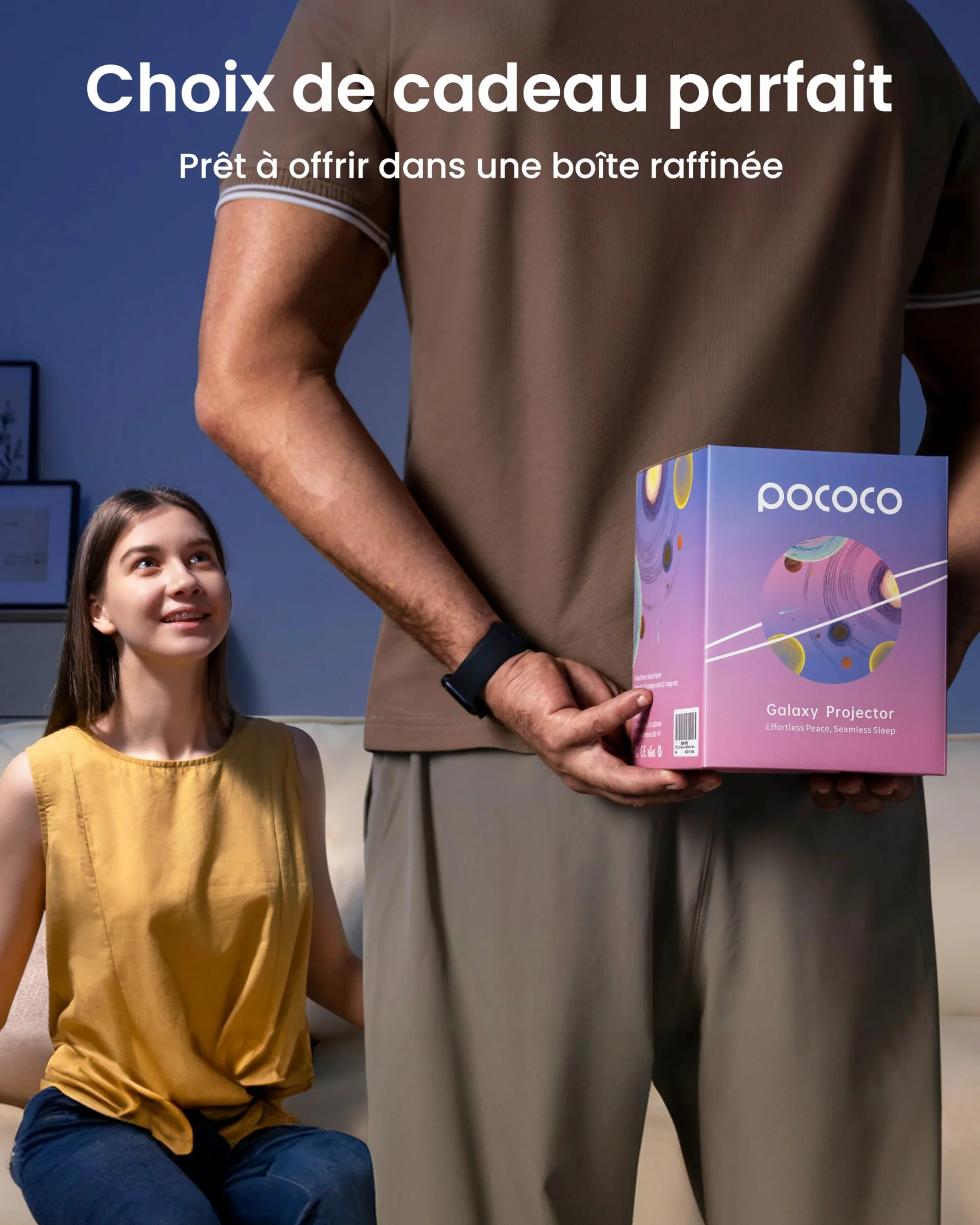 POCOCO Projecteur ciel étoile galaxie planétarium avec 2 disques pour chambre décoration sommeil relaxation