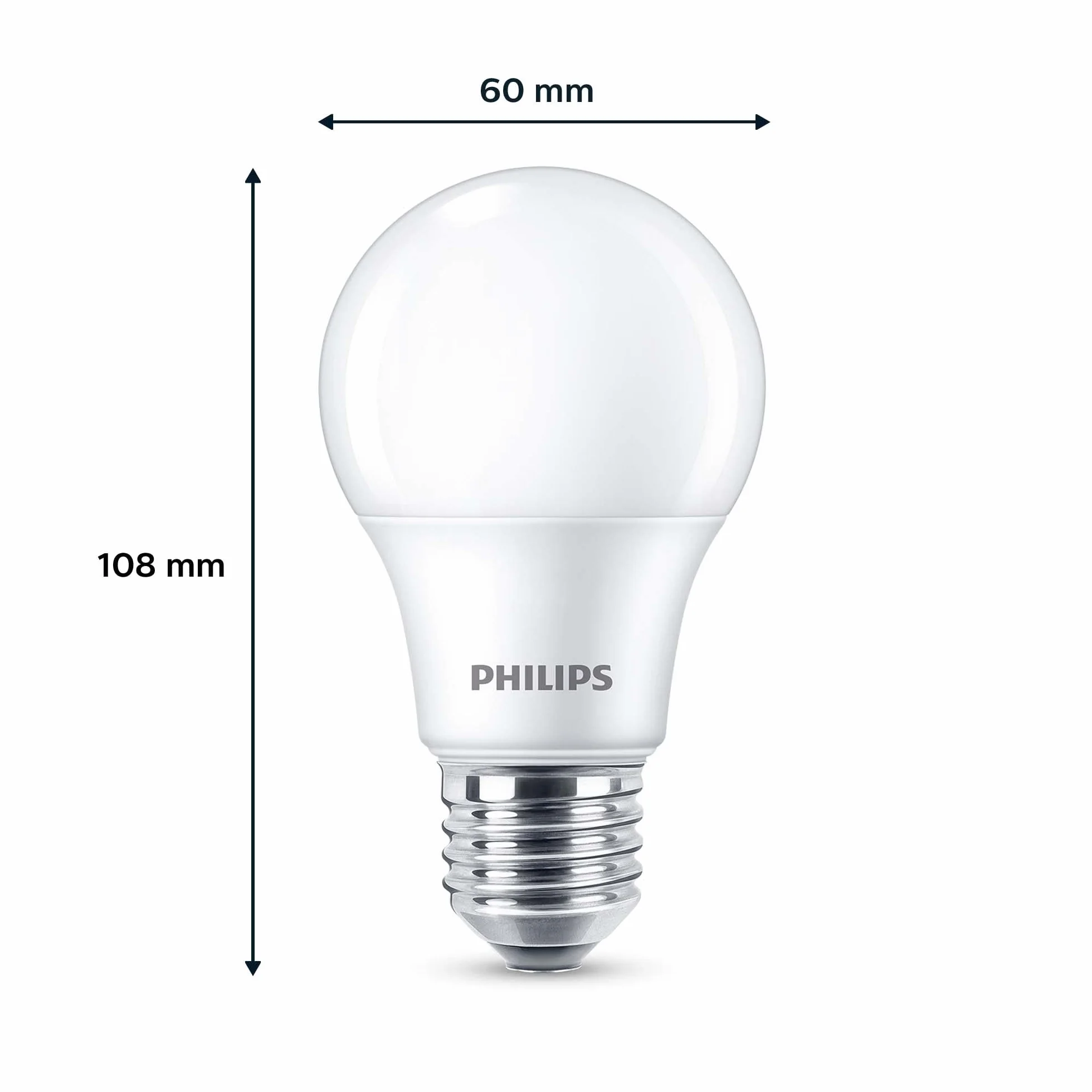 Philips pack de 6 ampoules LED E27 60W blanc chaud