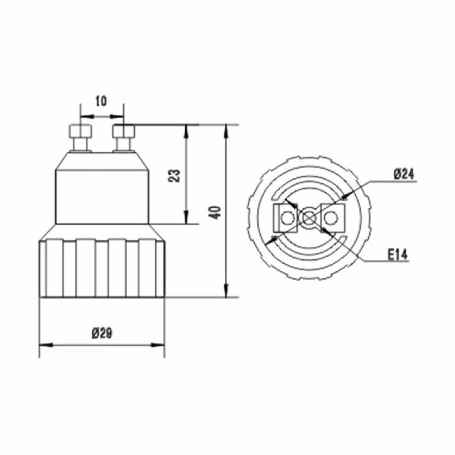 ANTYX Adaptateur GU10 vers E14 Convertisseur LED Halogène 5 Pièces