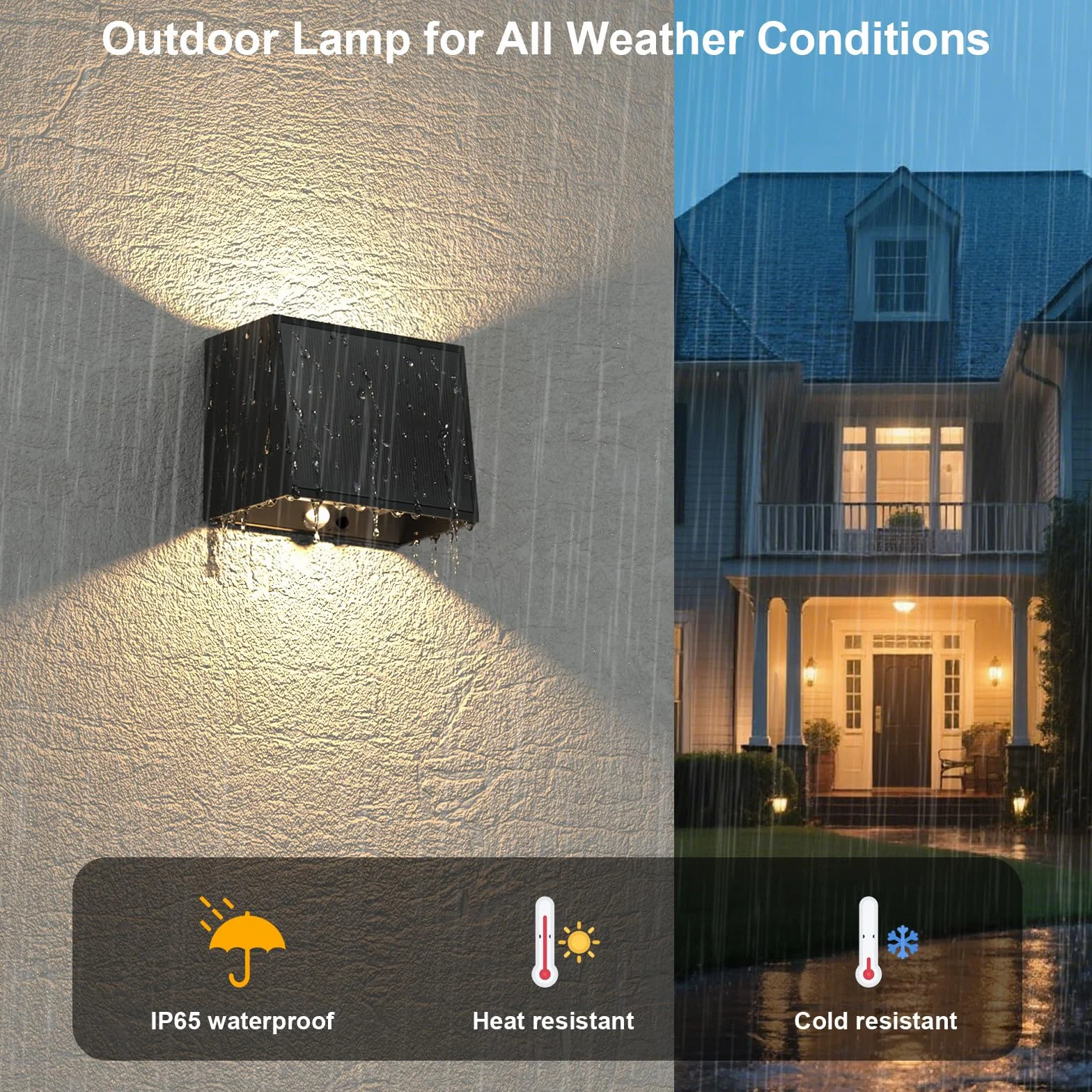 T-SUN Lampe Solaire Murale Exterieur avec Detecteur de Mouvement, 1500mAh, Étanche, Lot de 2