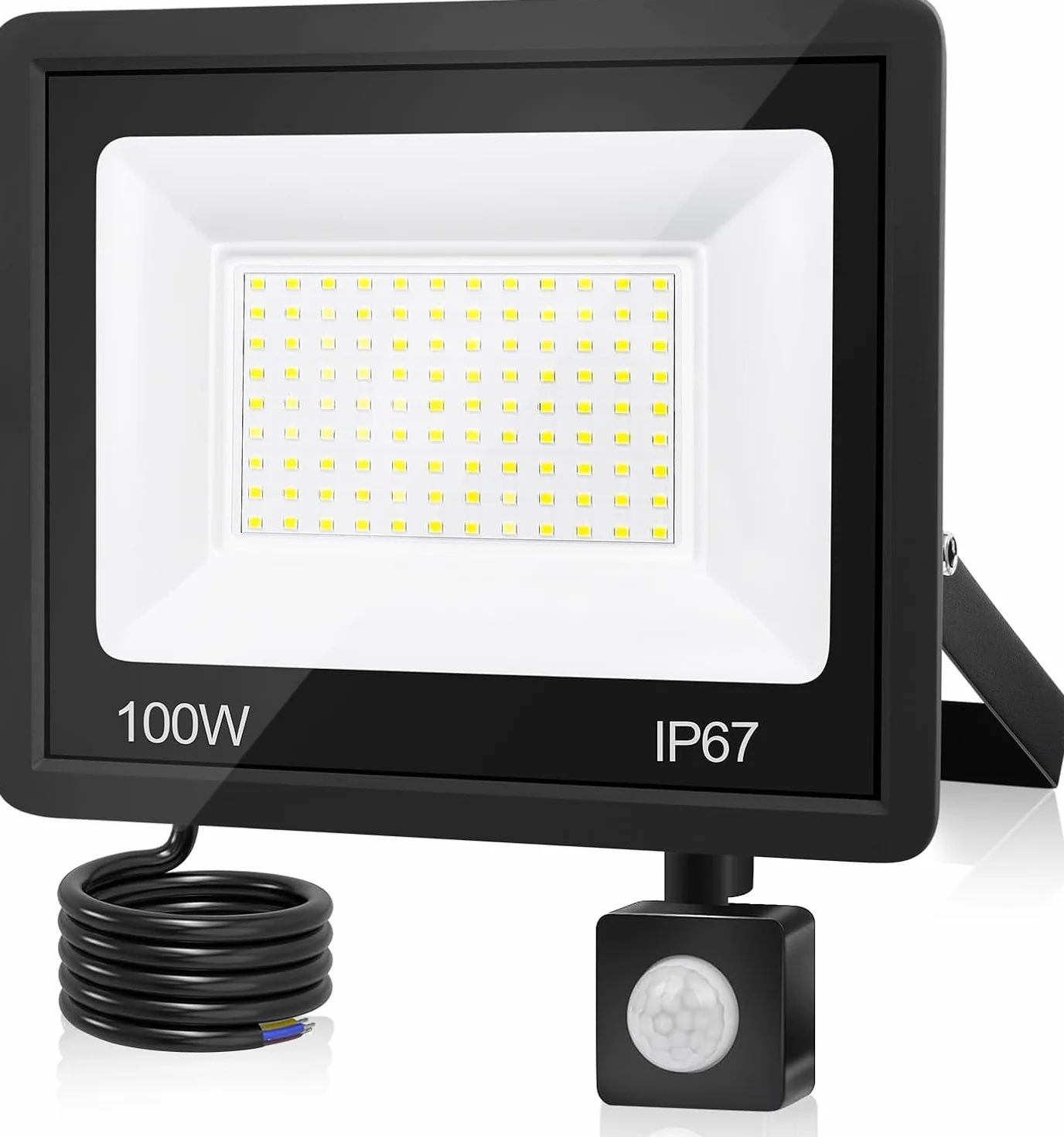 Projecteur LED Exterieur Detecteur de Mouvement 100W 10000LM 7000K IP67 Etanche Eclairage Exterieur