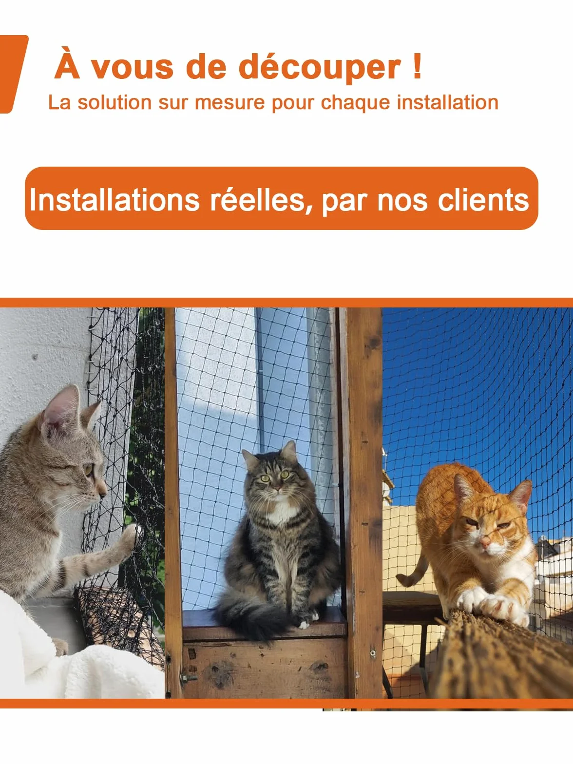 Filet Chat Balcon Renforcé Protection Fenêtre Barrière Chat 1x3m