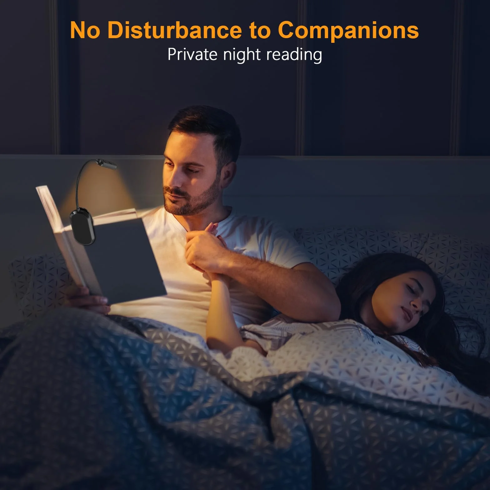 Gritin Lampe de Lecture Rechargeable 11 LED Liseuse Lampe Clip Protection des Yeux 3 Couleurs 3 Niveaux de Luminosité 360° Cou Flexible