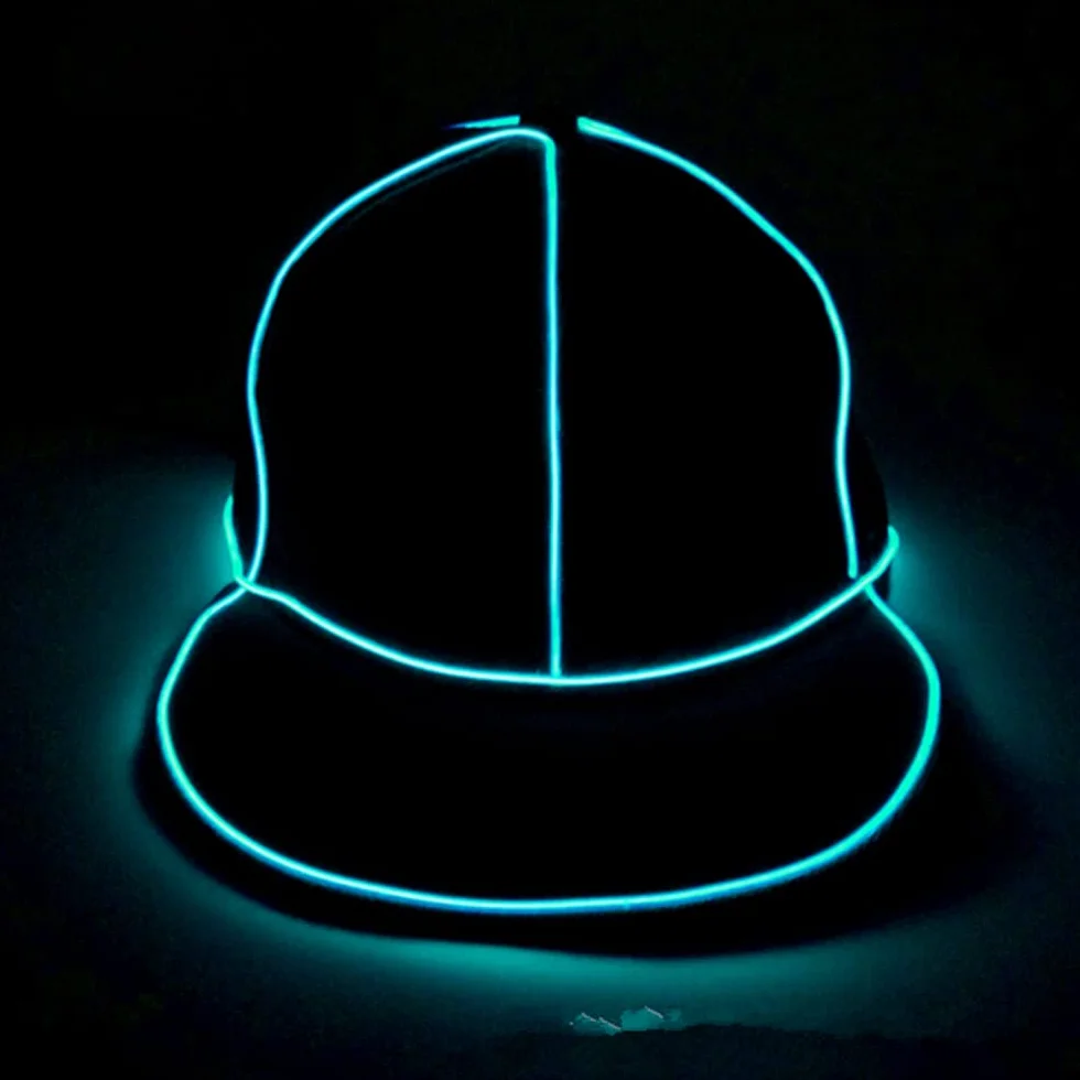 HULA Chapeau Snapback Lumineux LED Chapeau de Baseball pour Fête Bleu