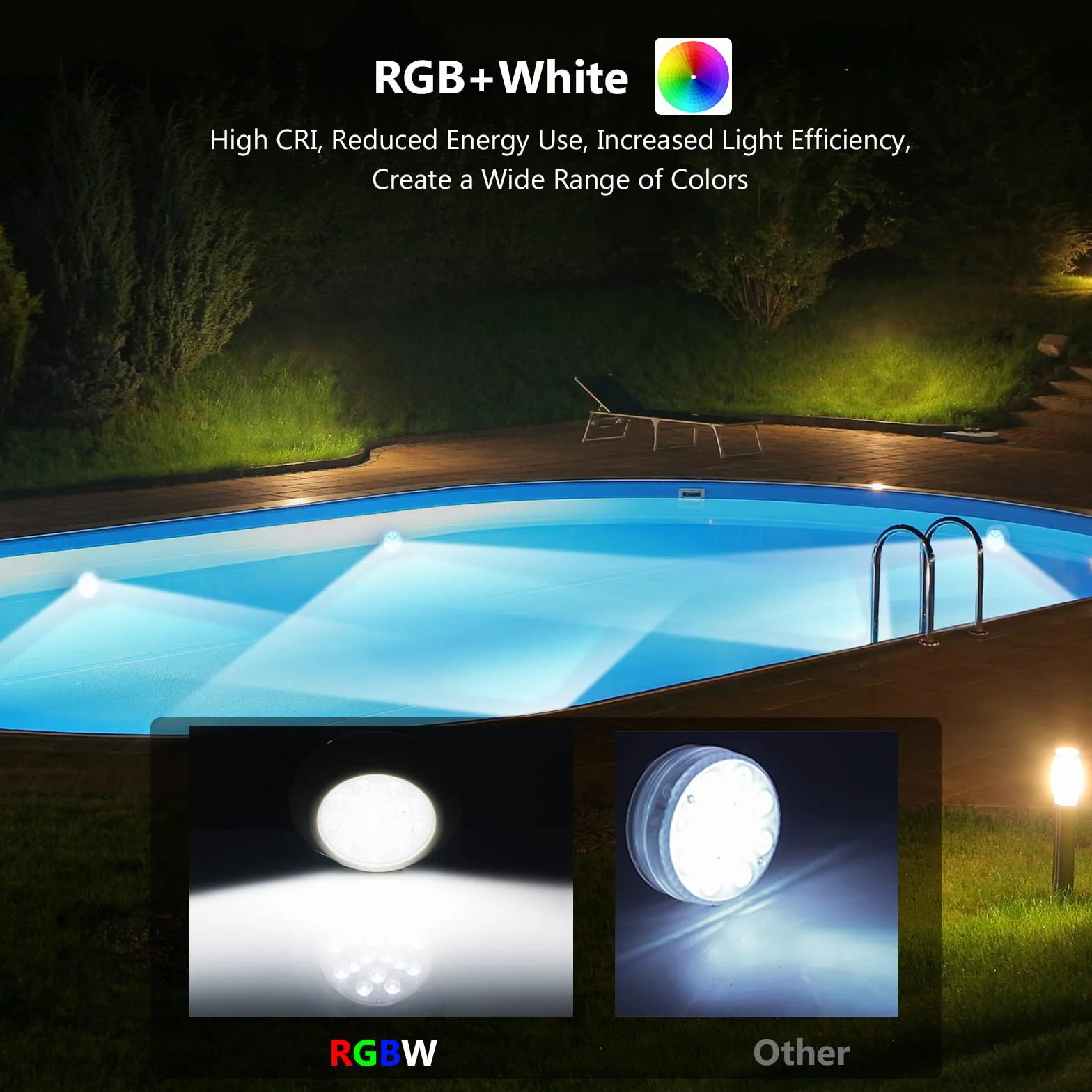 LyLmLe Rechargeable LED Submersible Light 14cm RGBW IP68 Étanche avec Télécommande, Lumières sous-marines Magnétique Lot de 2
