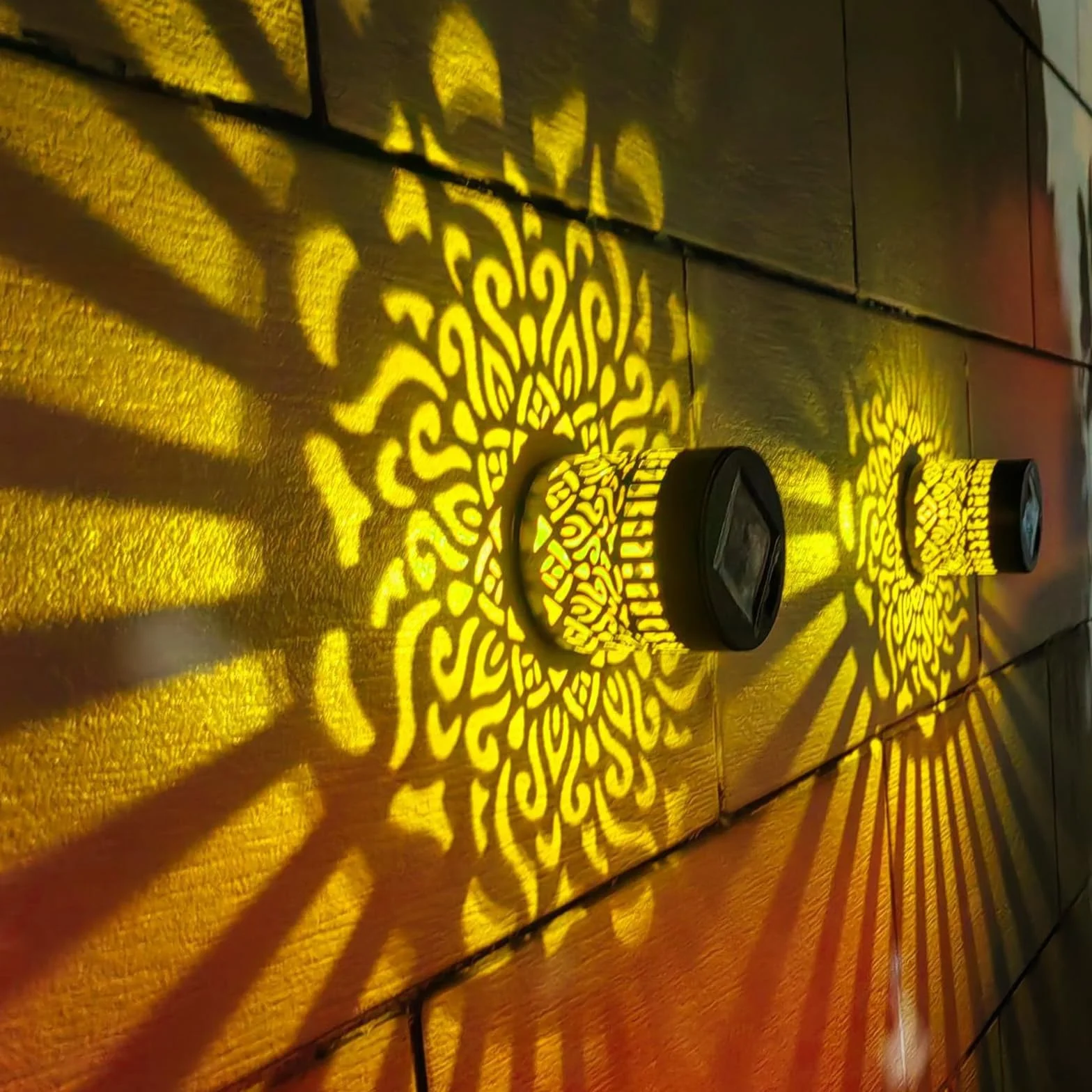 Lanterne Solaire Mandala 2 Pièces, Lampes Solaires Extérieur Jardin Décoratives