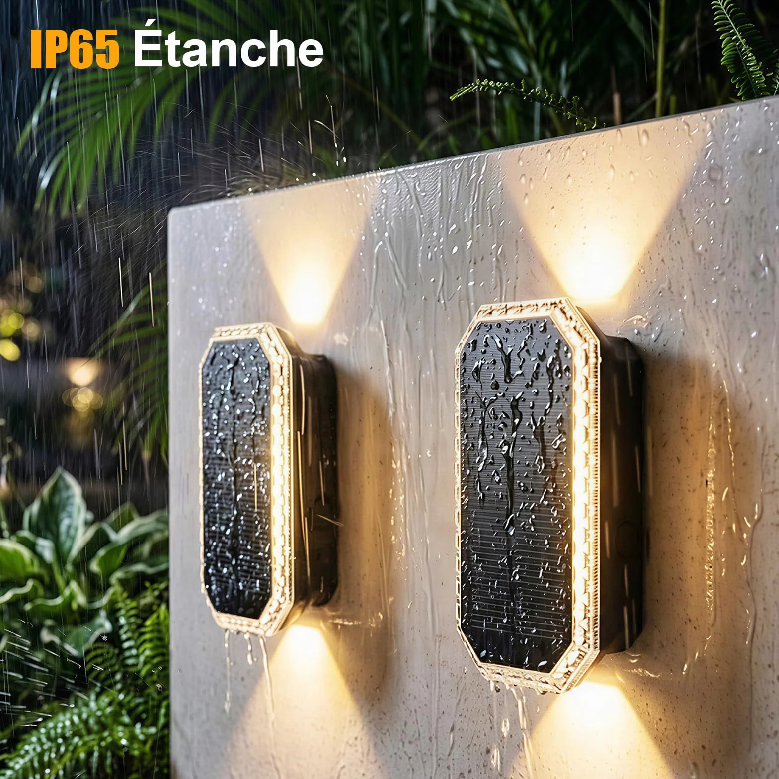 Lampe Solaire Exterieur Murale Lot de 4 Applique Solaire IP65 Jardin