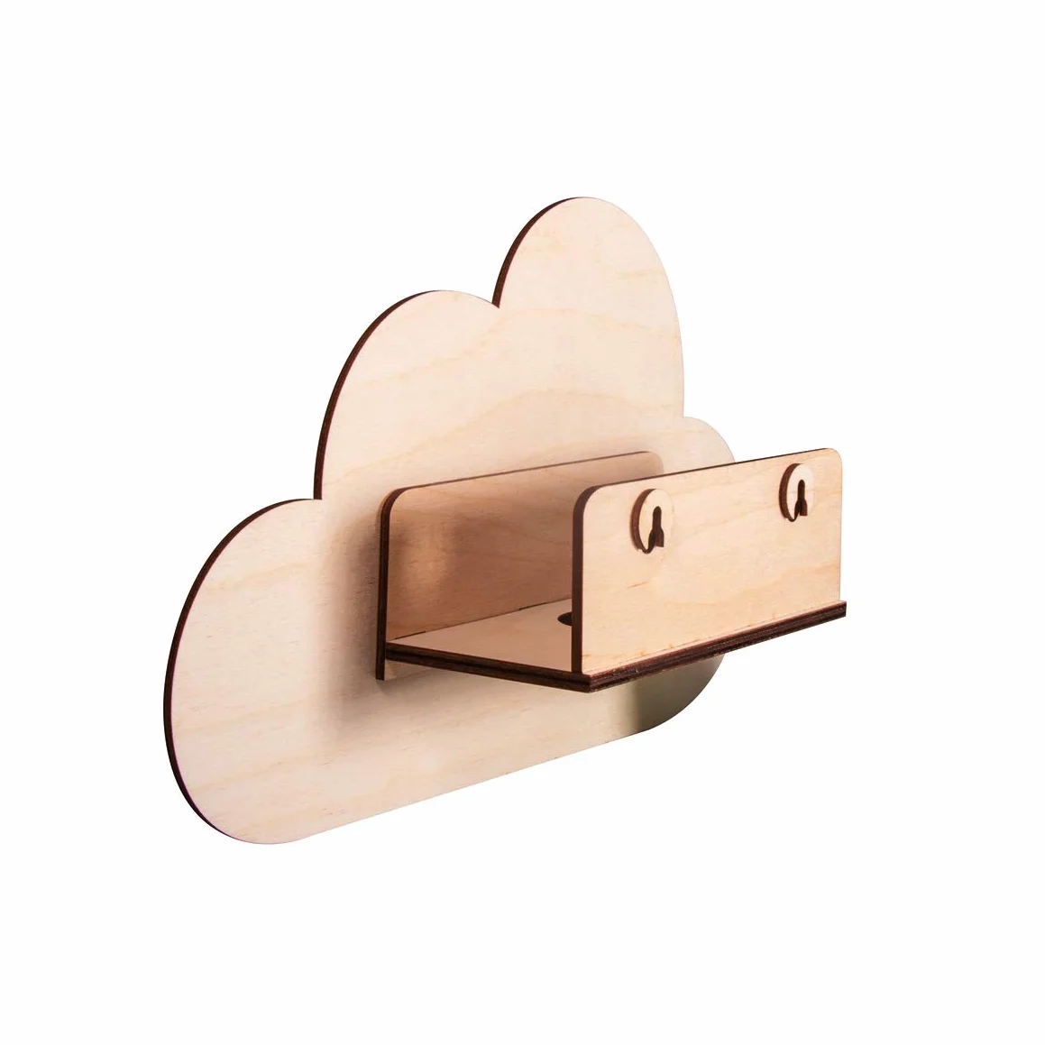 Rayher Lampe murale nuage bois naturel FSCMixCred kit 6 pièces 31x18,5x7,5cm décoration chambre d'enfant