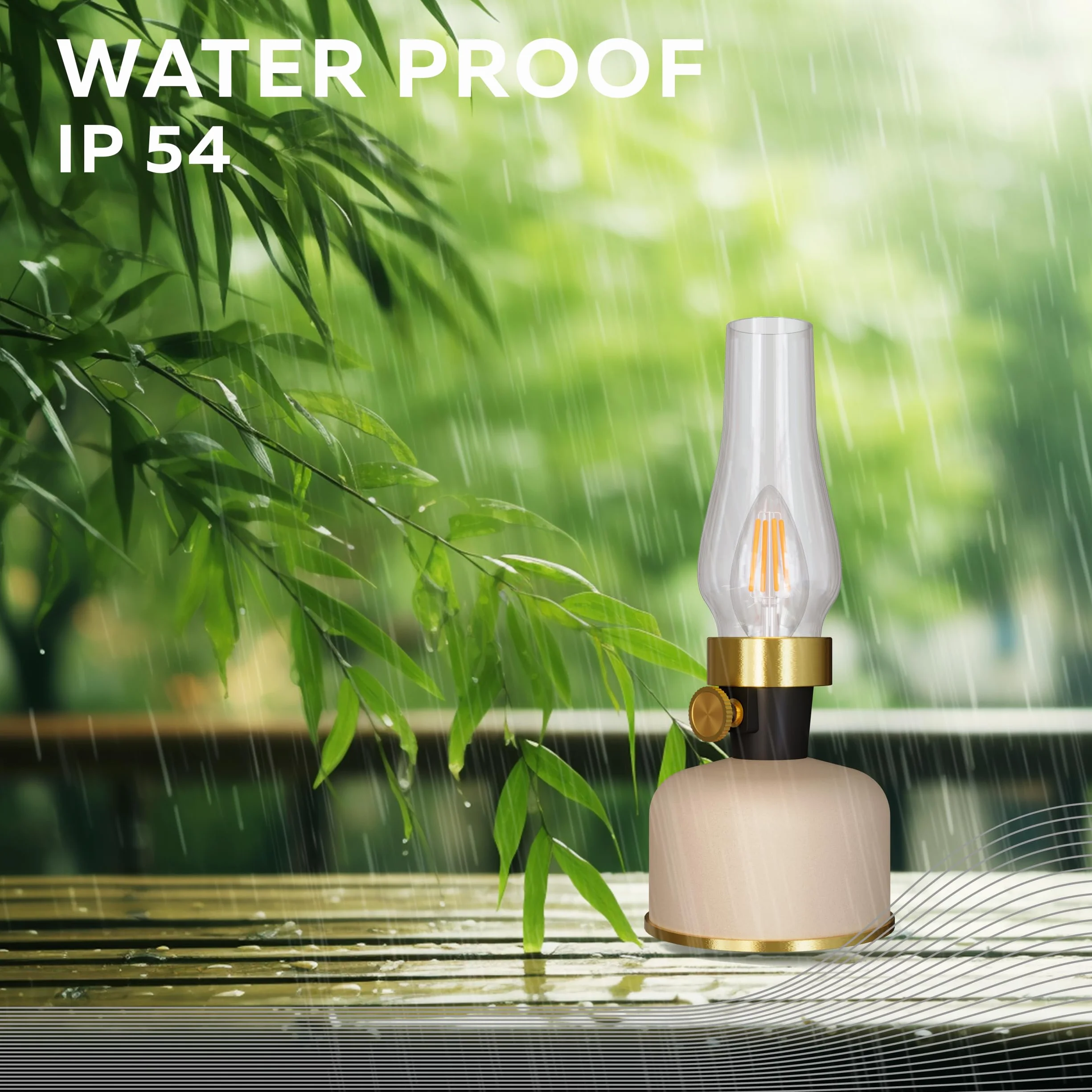 CALEX Lavinio Lampe de Table Rechargeable LED Sans Fil, Lanterne Camping Intérieur Extérieur