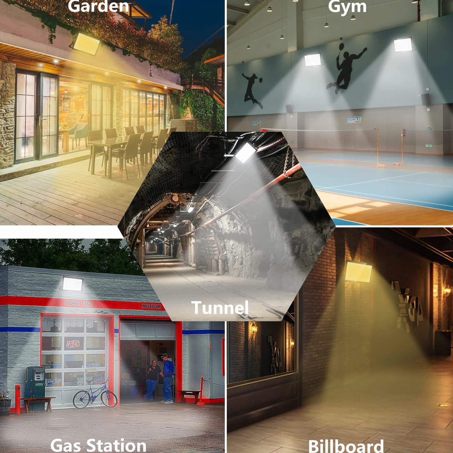 Projecteur LED Extérieur 100W IP65 Étanche 10000LM 3000K Blanc Chaud Spot de Sécurité Jardin Garage