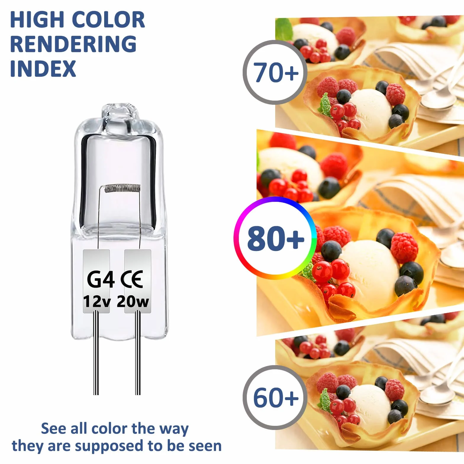 Caldarax 12 Ampoules Halogènes G4 12V 20W Blanc Chaud 2700K 280LM Lampe Basse Tension
