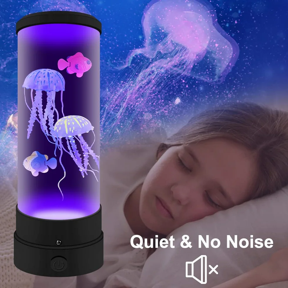 Lampe LED Aquarium Méduse 16 Couleurs Changeantes Décoration Intérieure