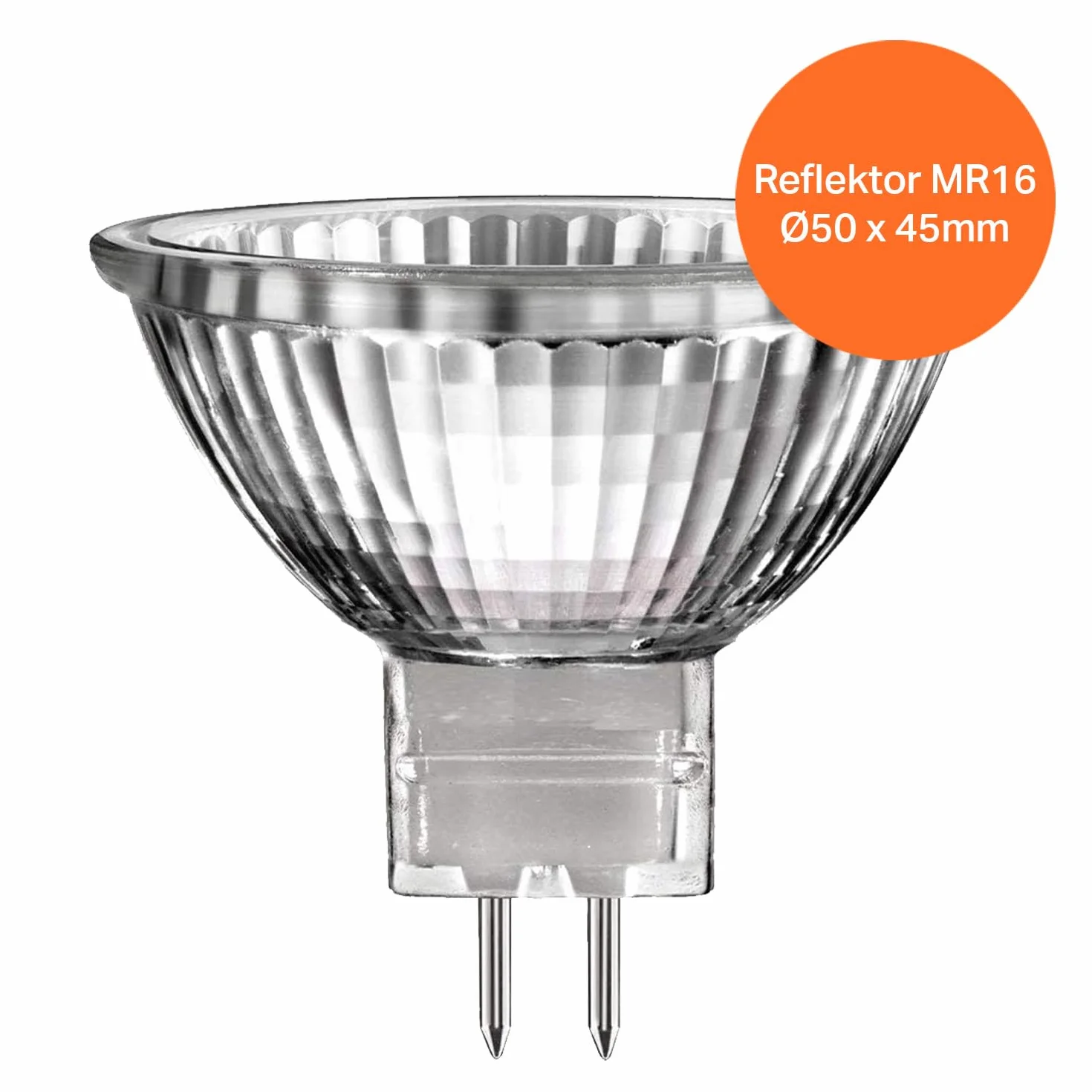 Ampoule halogène MR16 12V 50W GU5,3 50mm lumière blanche chaude angle 38°