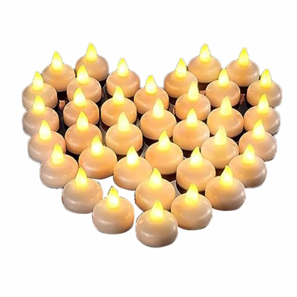 Bougies Électroniques Flottantes sans Flamme, Lumière Jaune, 48 Pièces pour Piscine Mariage