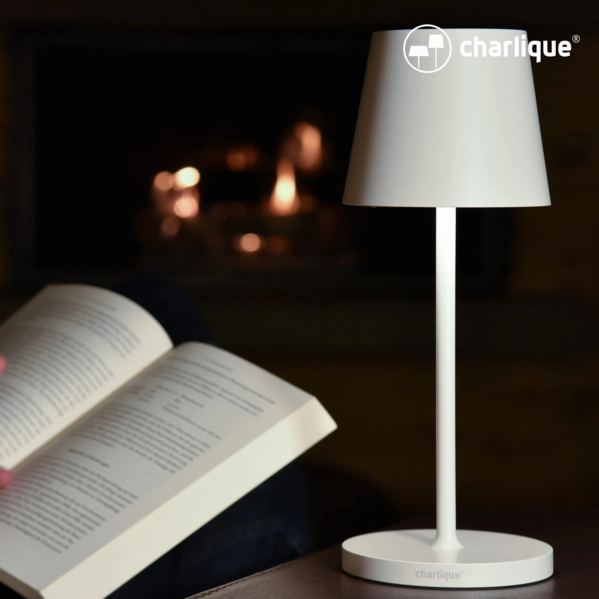 Lampe LED à poser rechargeable USB blanc double pack – lampe nomade tactile sans fil avec variateur pour extérieur