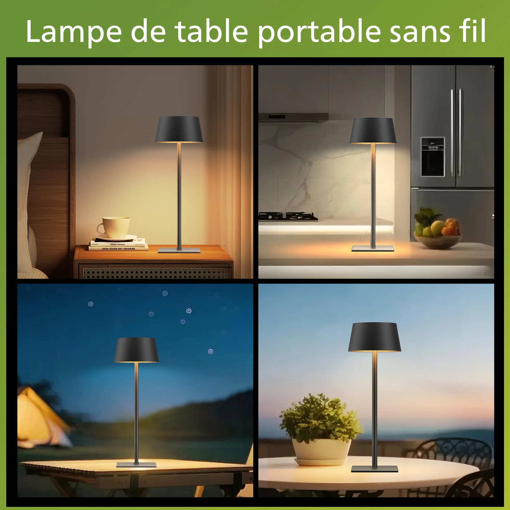 Philips Lampe de Table Solaire d'Extérieur LED Portable Sans Fil Batterie Hauteur Réglable 2 Positions Gradation Continue