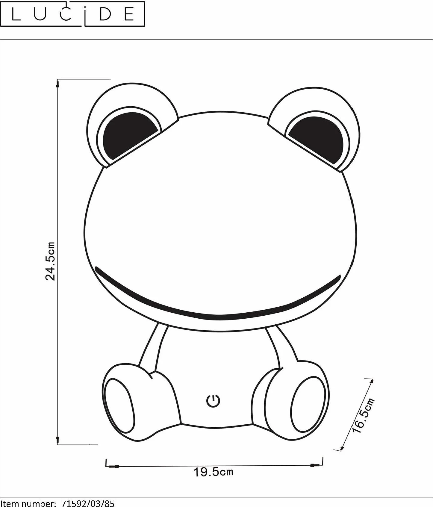 LUCIDE DODO FROG Veilleuse LED 3x3W 4000K Vert 3 StepDim