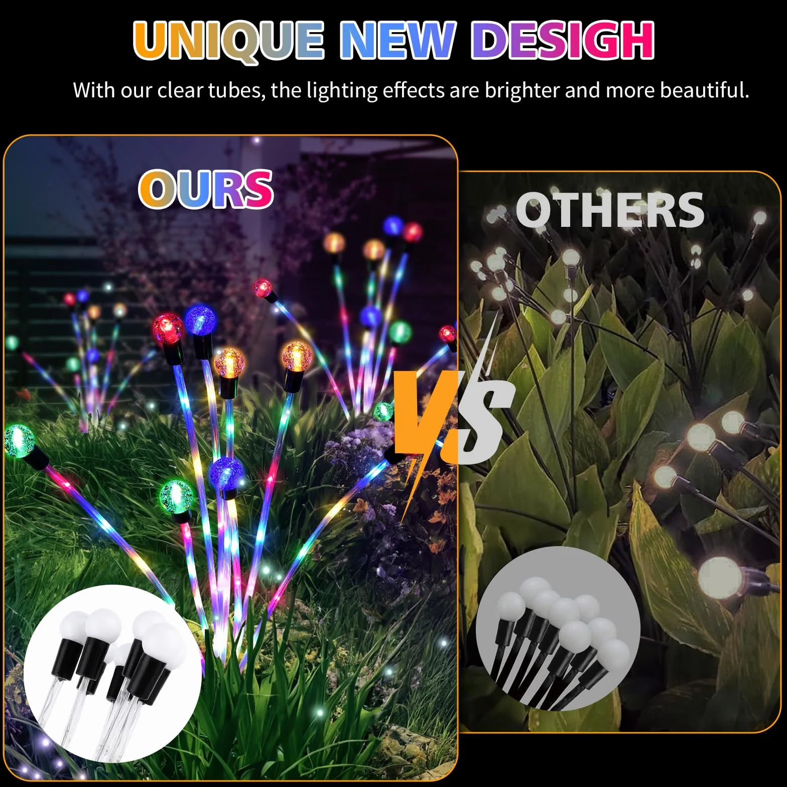 Joltix Lumière Solaire Lucioles 32 LEDs Lampe Solaire Extérieure Étanche Lampes Jardin Firefly Décoration Tête de Bulle
