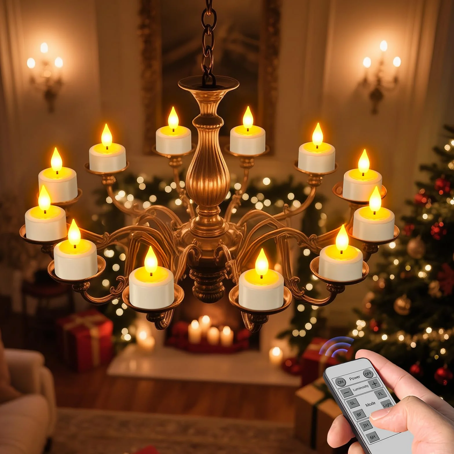 SoulBay 12 Bougies LED Rechargeables Flamme Vacillante avec Télécommande et Minuterie