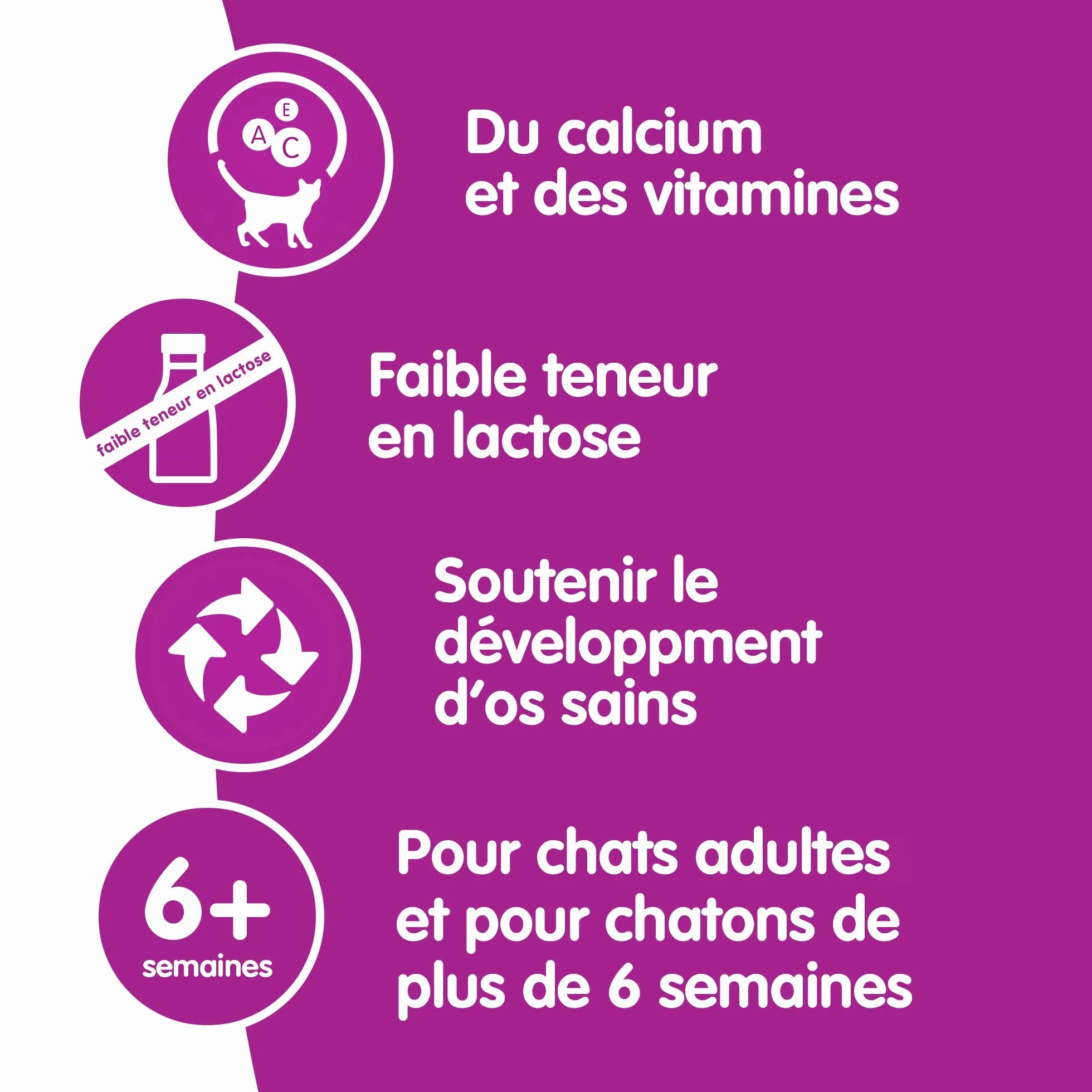 WHISKAS Lait pour Chat et Chaton à Faible Teneur en Lactose - 15 Bouteilles - Facile à Digérer - Calcium & Vitamines