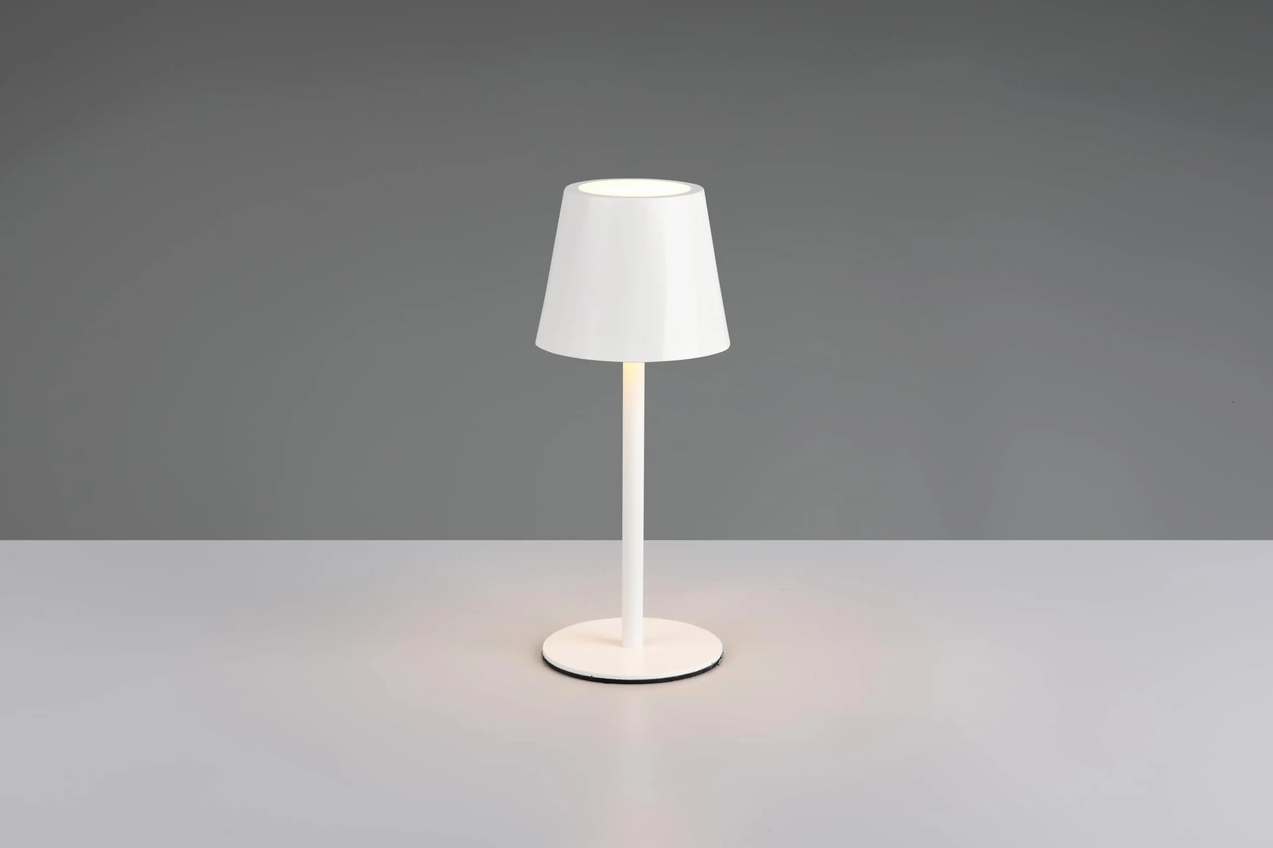 Reality Leuchten Diaz Lampe de table d'extérieur à 4 LED avec batterie métal blanc mat 1,6 W Couleur de la lumière réglable